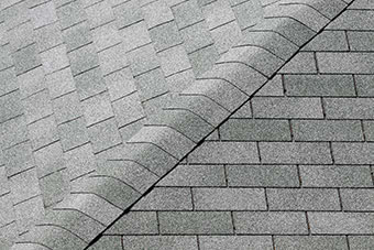 Asphalt shingles on residential roof